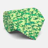 Groene lantaarns op een kalkgroene achtergrond stropdas (Opgerold)