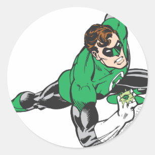 Groene lantaarns ronde sticker