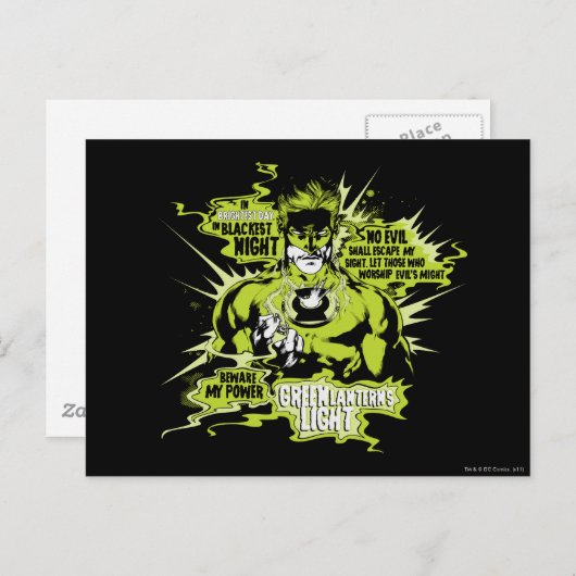 Groene Lantaarntekst Collage - Kleur Briefkaart (Voorkant / Achterkant)