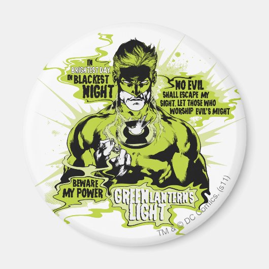 Groene Lantaarntekst Collage - Kleur Magneet (Voorkant)