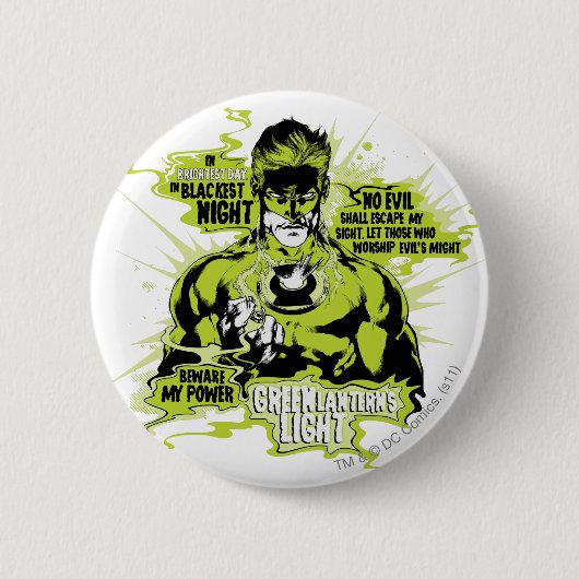 Groene Lantaarntekst Collage - Kleur Ronde Button 5,7 Cm (Voorkant)