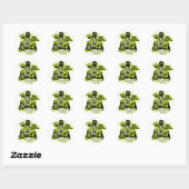 Groene Lantaarntekst Collage - Kleur Ronde Sticker (Vel)