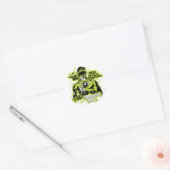 Groene Lantaarntekst Collage - Kleur Ronde Sticker (Envelop)