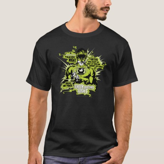 Groene Lantaarntekst Collage - Kleur T-shirt (Voorkant)