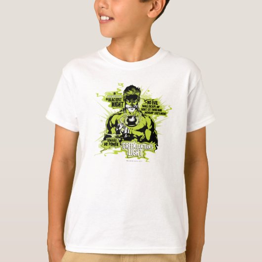 Groene Lantaarntekst Collage - Kleur T-shirt (Voorkant)