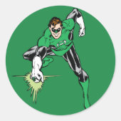 Groene lantaarnvlucht ronde sticker (Voorkant)