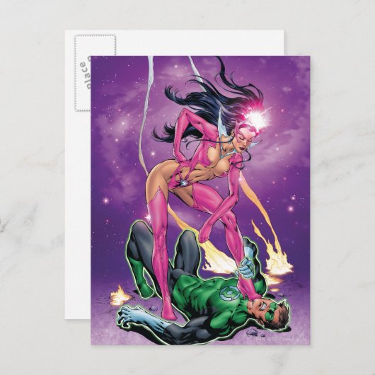 Groene Lantern en Star Sapphire - Color Briefkaart (Voorkant / Achterkant)