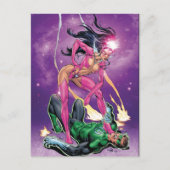 Groene Lantern en Star Sapphire - Color Briefkaart (Voorkant)