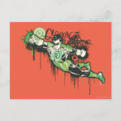 Groene lantern Graffiti Character Briefkaart (Voorkant)