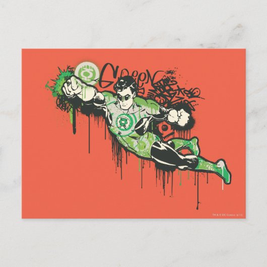 Groene lantern Graffiti Character Briefkaart (Voorkant)
