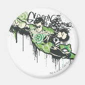 Groene lantern Graffiti Character Magneet (Voorkant)