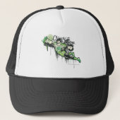 Groene lantern Graffiti Character Trucker Pet (Voorkant)