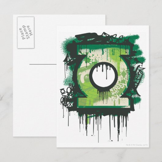 Groene Lantern Graffiti-symbool Briefkaart (Voorkant / Achterkant)