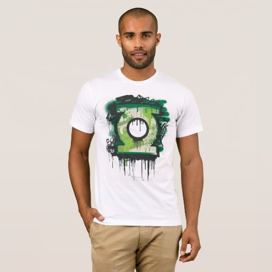 Groene Lantern Graffiti-symbool T-shirt (Voorkant volledig)