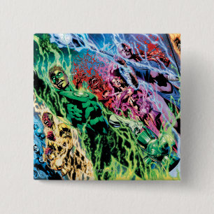 Groene Lantern-groep - Kleur Vierkante Button 5,1 Cm