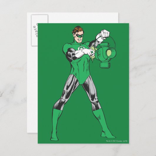 Groene Lantern met Lantern Briefkaart (Voorkant / Achterkant)