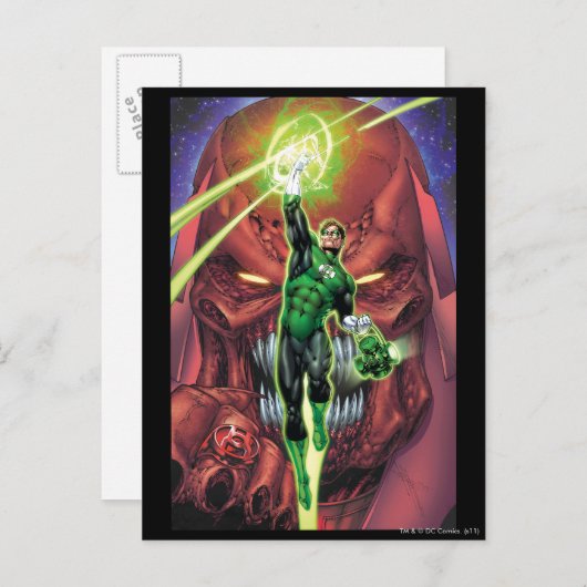 Groene Lantern met lichtstroom - Kleur Briefkaart (Voorkant / Achterkant)