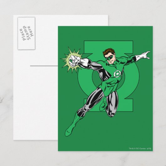 Groene Lantern met Logo Achtergrond Briefkaart (Voorkant / Achterkant)
