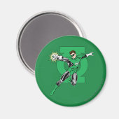 Groene Lantern met Logo Achtergrond Magneet (Voorkant / Achterkant)