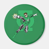 Groene Lantern met Logo Achtergrond Magneet (Voorkant)