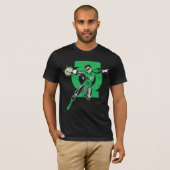 Groene Lantern met Logo Achtergrond T-shirt (Voorkant volledig)