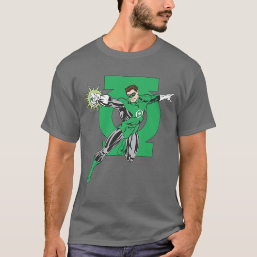 Groene Lantern met Logo Achtergrond T-shirt (Voorkant)