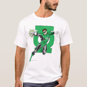 Groene Lantern met Logo Achtergrond T-shirt (Voorkant)