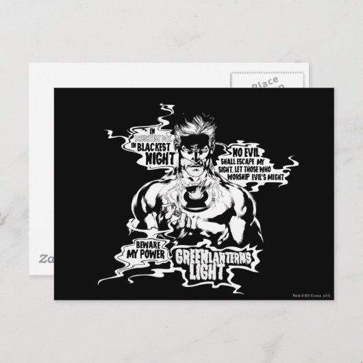 Groene lantern Text Collage Briefkaart (Voorkant / Achterkant)