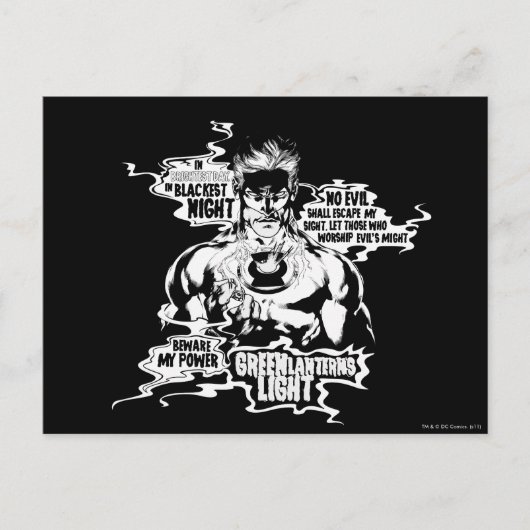 Groene lantern Text Collage Briefkaart (Voorkant)