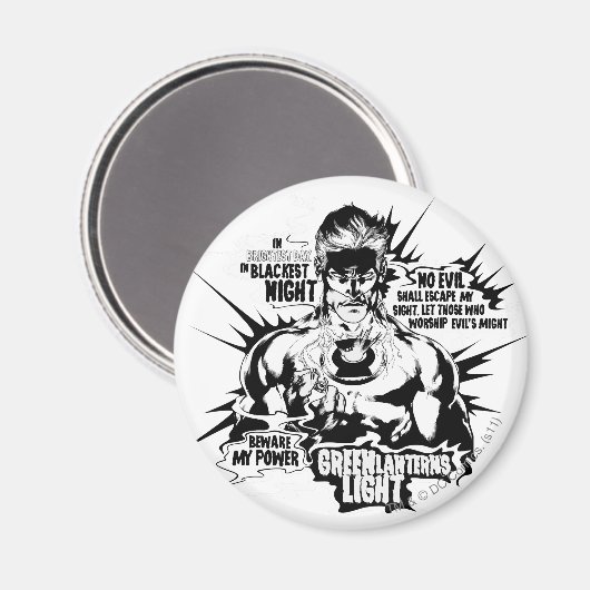 Groene lantern Text Collage Magneet (Voorkant / Achterkant)