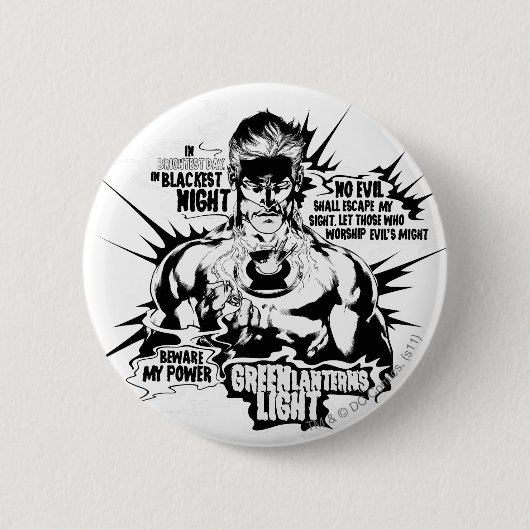 Groene lantern Text Collage Ronde Button 5,7 Cm (Voorkant)