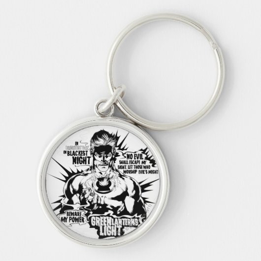 Groene lantern Text Collage Sleutelhanger (Voorkant)