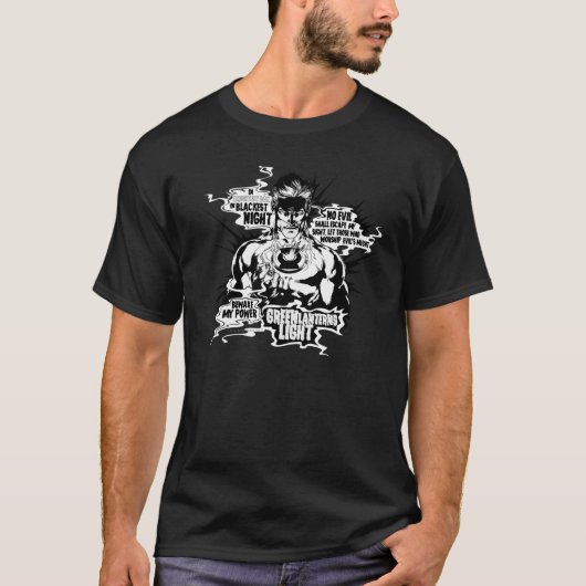 Groene lantern Text Collage T-shirt (Voorkant)