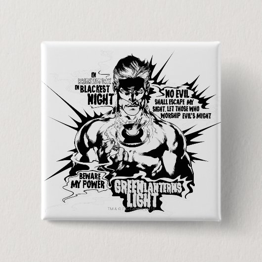 Groene lantern Text Collage Vierkante Button 5,1 Cm (Voorkant)