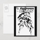 Groene lantiercorps, zwart en wit briefkaart (Voorkant / Achterkant)