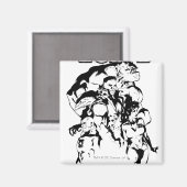 Groene lantiercorps, zwart en wit magneet (Voorkant / Achterkant)