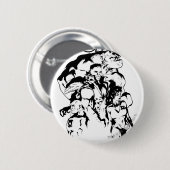 Groene lantiercorps, zwart en wit ronde button 5,7 cm (Voorkant /achterkant)