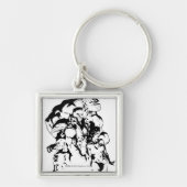 Groene lantiercorps, zwart en wit sleutelhanger (Voorkant)