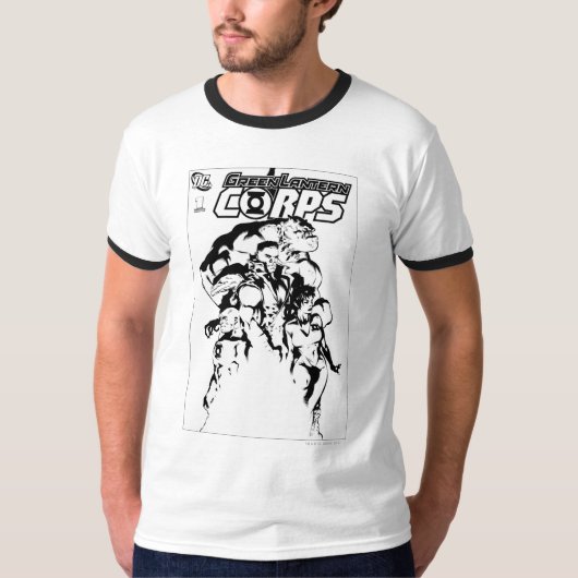 Groene lantiercorps, zwart en wit t-shirt (Voorkant)