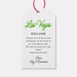 Groene Las Vegas Sparkles Bruiloft Welkom Cadeaulabel
