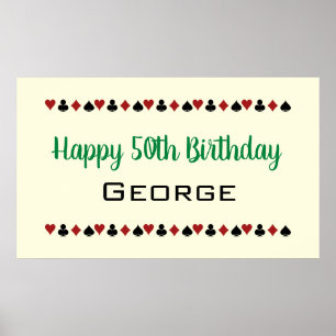 Groene Las Vegas Style Casino Kaart Kostuums Verja Poster