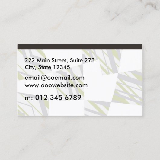 Groene laurier visitekaartje (Achterkant)