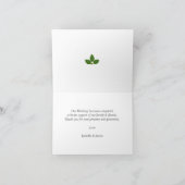 Groene laurierbladeren bruiloft bedankkaart (Binnen)