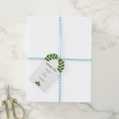 Groene laurierbladeren bruiloft cadeaulabel (Met Touw)