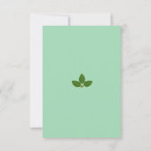 Groene laurierbladeren bruiloft RSVP kaartje (Achterkant)
