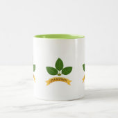 Groene laurierbladeren tweekleurige koffiemok (Center)