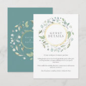 Groene laurierkrans gast informatie details informatiekaartje (Voorkant / Achterkant)