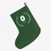 Groene Lauwerierkrans Letter O Monogram Grote Kerstsok (Achterkant (Hangend))