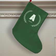 Groene lauwerkrans Letter A monogram