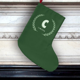 Groene lauwerkrans Letter C monogram  Grote Kerstsok
